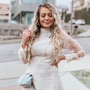 Chicwish Long Sleeve Tweed Dress M